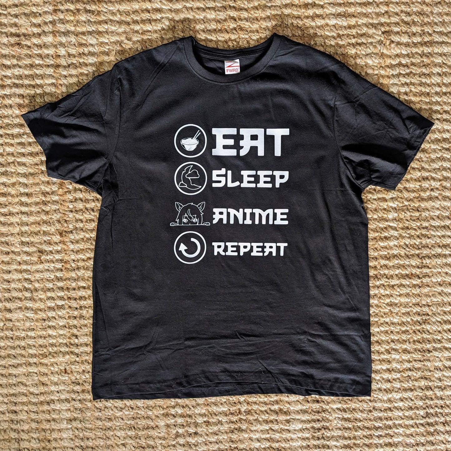 Anime Mantra Tee: Eat, Sleep, Repeat