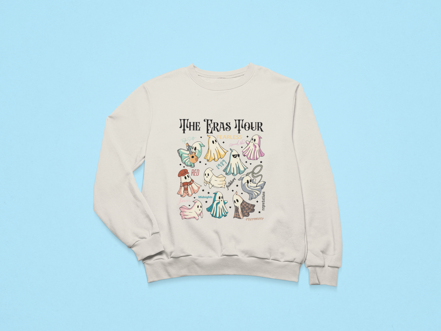 Eras Tour Ghostly Tribute Printed Oversized Crewneck