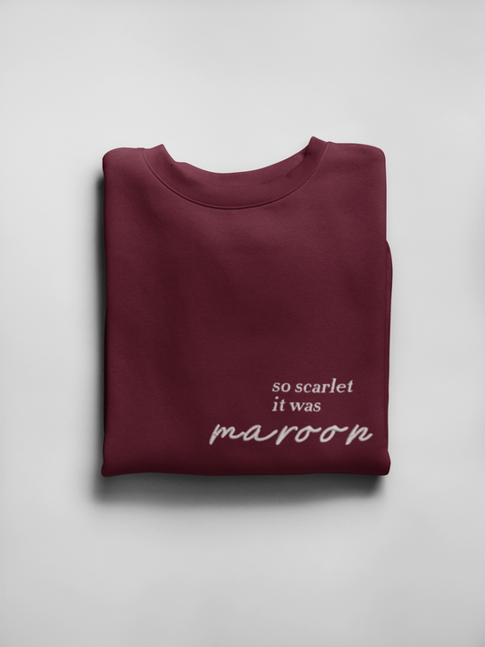 Embroidered Maroon Lyric: Scarlet Echoes